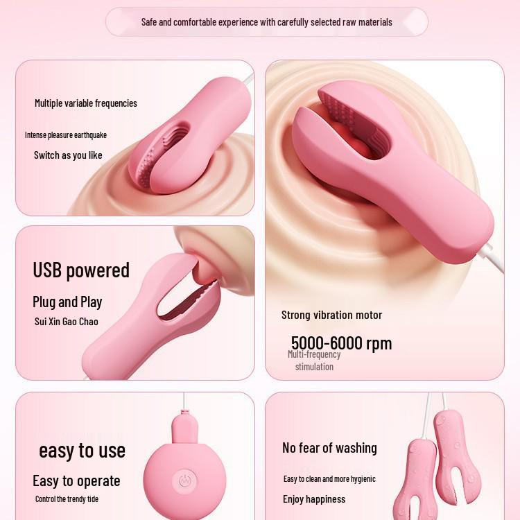 Pinze per Capezzoli Invisibili & Stimolatore Vibrante: Giocattolo per Stimolazione e Flirt Femminile
