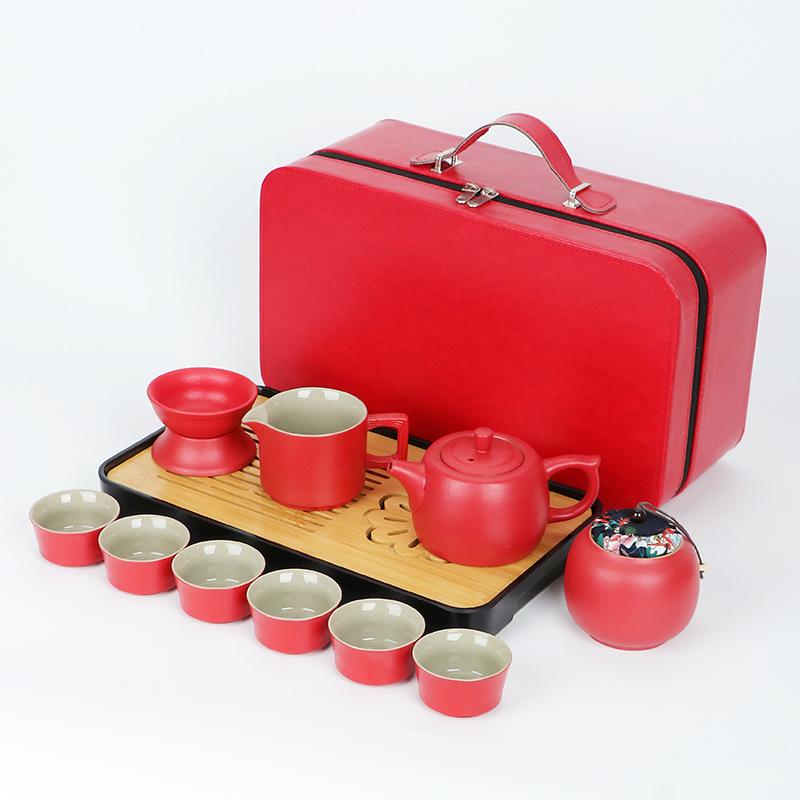 Ceramic Teapot Kung Fu Tea Set 2024 New Home Living Room Tea Office Guest Feeling Light Luxury