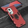 KEYSION Stoßfeste Armor-Hülle für OPPO Reno11 11 Pro 5G Weiches Silikon+PC Metallringständer Handy-Rückseite für OPPO Reno 11 5G