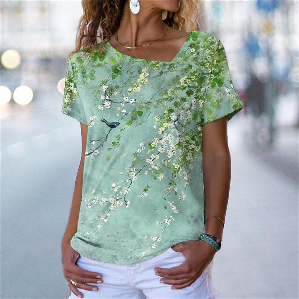 3D летняя футболка с V-образным вырезом женская футболка Y2k повседневный топ женский — фото 20