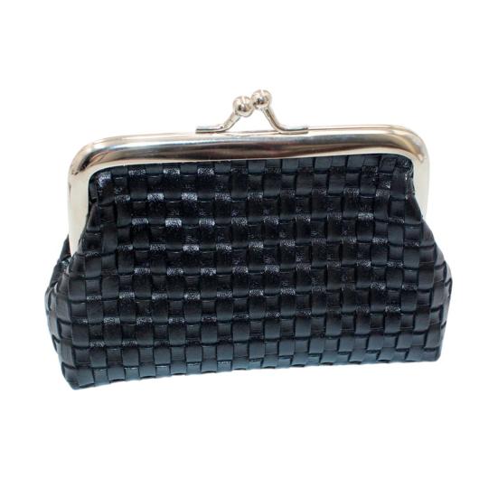 Chinese Stijl Portemonneetje, met Kussensluiting Ontwerp, PU Bubbel Weefpatroon Compact Portemonneetje voor Munten Kaarten Bankbiljetten