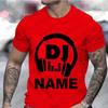 T Shirts for Men Personalized Customized DJ Shirt with Name Funny Disc T-shirts Custom DJ Tee Techno Music Lover Tee Shirts