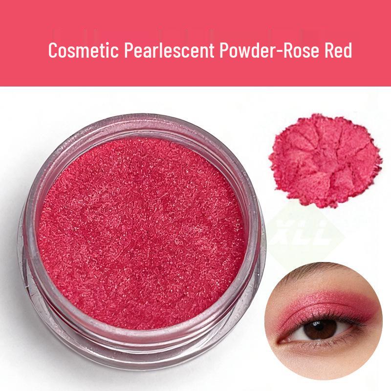 Cosmetic-Grade Pearlescent Gold & Silver Rose Red Mica Pigment: Super Shiny Stage Makeup, Eyeshadow, and Highlighter Glitter.