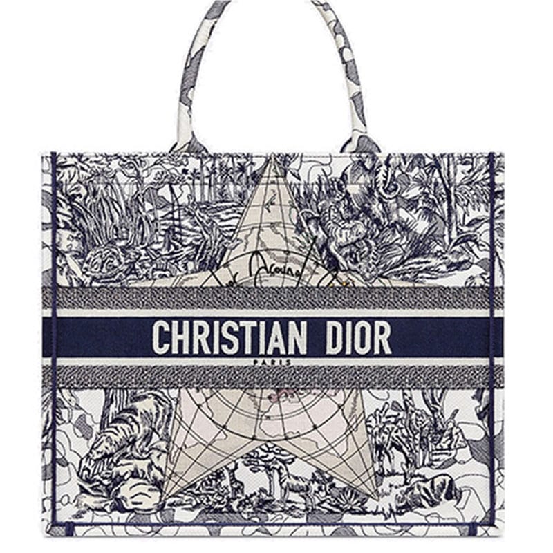 DIOR BookTote Embroidery Tote Bag, Shopping Bag, Shoulder Bag, Handbag Large Women's Blue M1286ZATW-M941