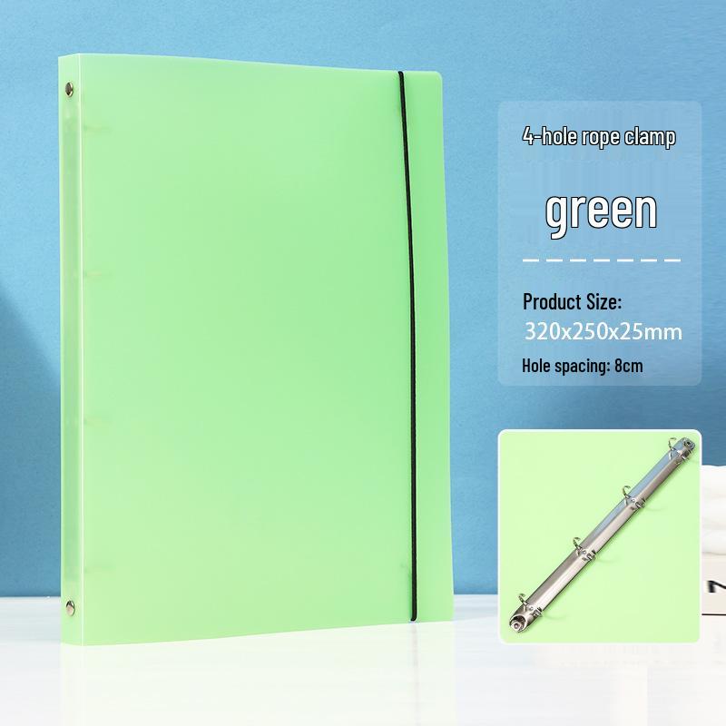 Waterproof A4 3/4-Hole O-Ring Binder with String PP Archive Folder for Loose-Leaf Documents