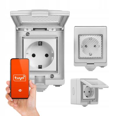 Inteligentne Gniazdo Natynkowe Zewnętrzne Wifi Tuya Ip55 16A 230V