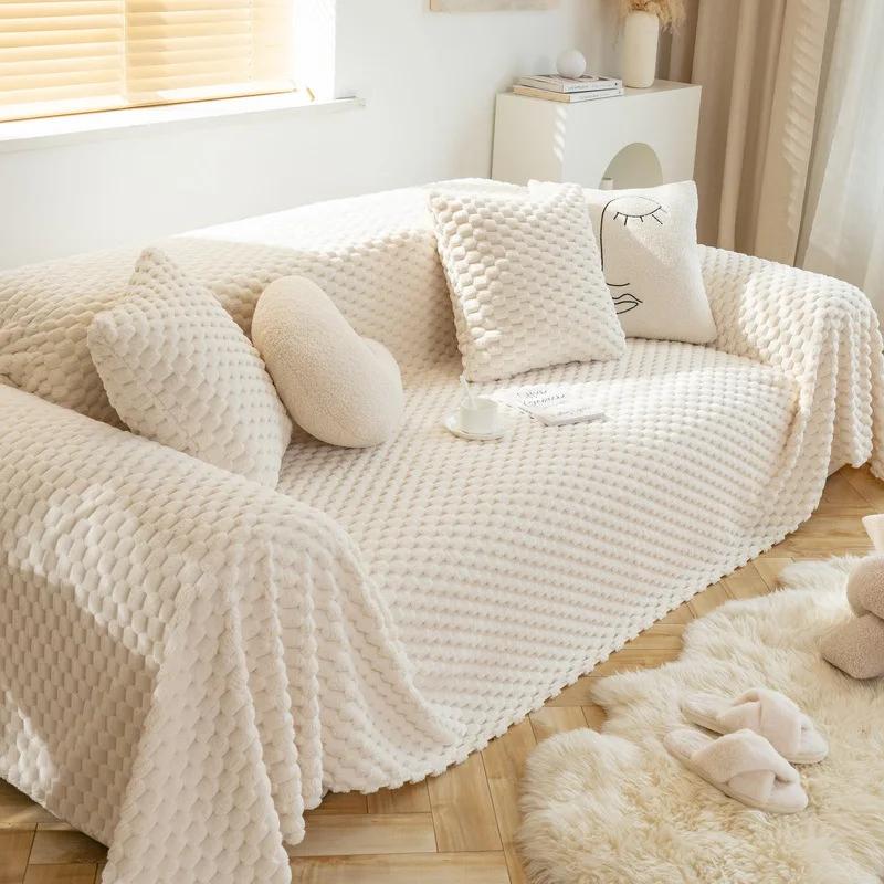 Fleece Sofa Towel Blanket for Live Room Couch Cover Armchair Warm Soft Sofa Cover Slipcover