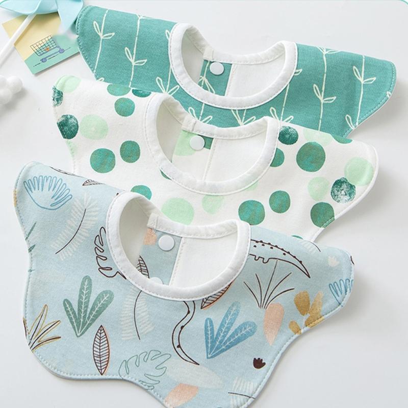 Toddler 360 Degree Rotation Drool Bibs Scarf Baby Infants Feeding Bib Soft Pure Cotton Bandana Waterproof Saliva Towel