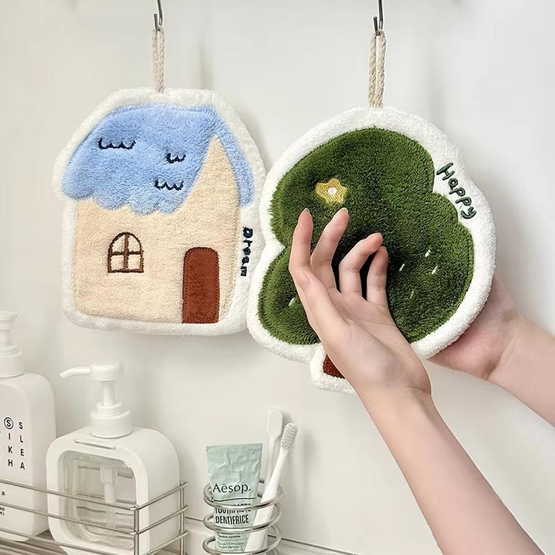 Kawaii Hand Towel Absorbent Cleaning Cloth Hanging Towels for Kitchen Hand Cloth Kids Bathing Towel Bath Room Towel