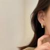 Luxuriöse Creolen mit C-förmigem Kreuz und Perle und Zirkon für Frauen, trendige High-End-Ohrringe, weiblicher Modeschmuck