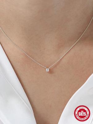925 Silver Ins Clavicle Necklace For Women 18K Gold Korean Ins Minimalism Necklace Fine Jewelly Wedding Part Gift