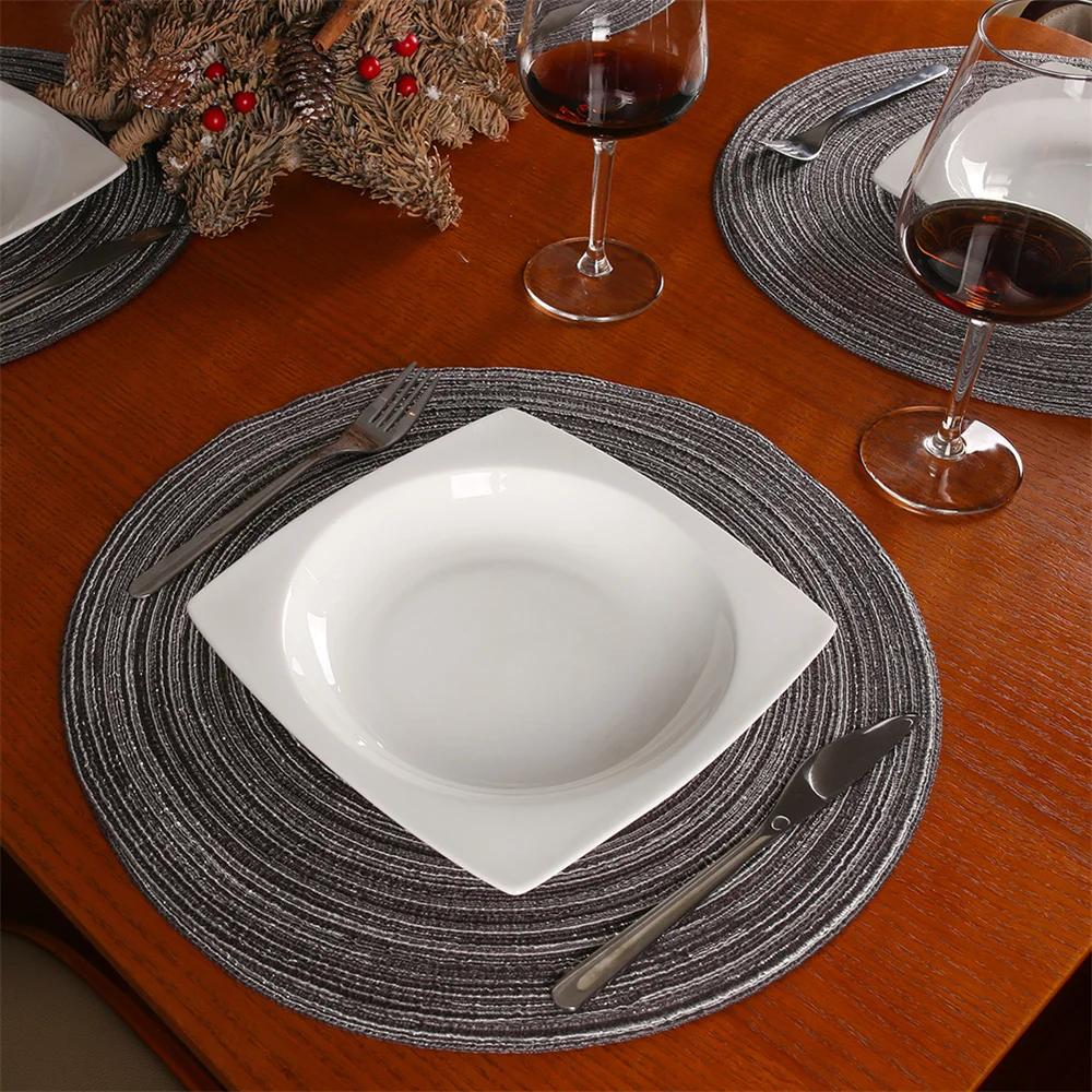 1PCS Round Coaster Minimalist Style Cotton Yarn Cup Mat Woven Mug Placemat Washable Heat Resistant Table Mat For Dining Table