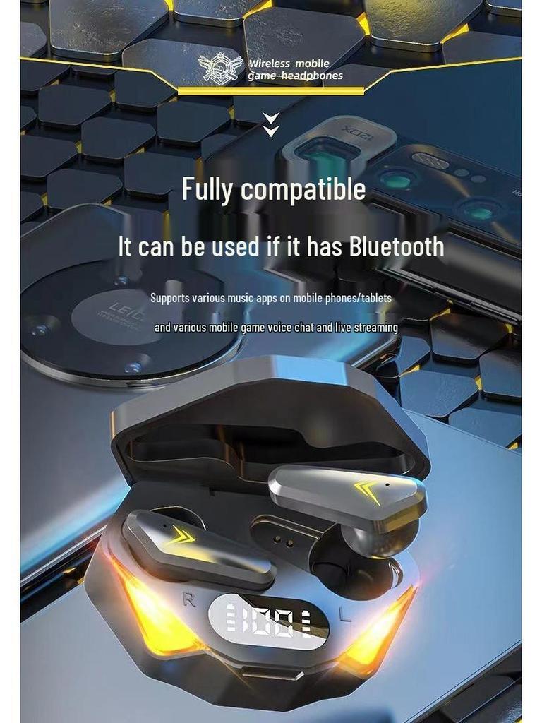 X15 Cross-Border Bluetooth Gaming Headset - Low Latency, Low Power with Digital Display