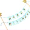 DIY Boys Girls Bunting Gold Stars Banner Party Supplies Cake Flags Cake Topper Baking Decoration