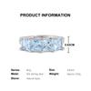 Einfacher Exquisiter 925er Sterlingsilber Damenring Natürlicher quadratischer 5,0 mm himmelblauer Topas Feiner Schmuck für Jubiläum Festival Geschenk