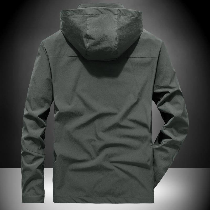 Casual Jacket Men's Stretch Outdoor Sports Windproof Jacket Handsome Versatile Hooded Spring and Autumn Quick-Drying Versatile Top