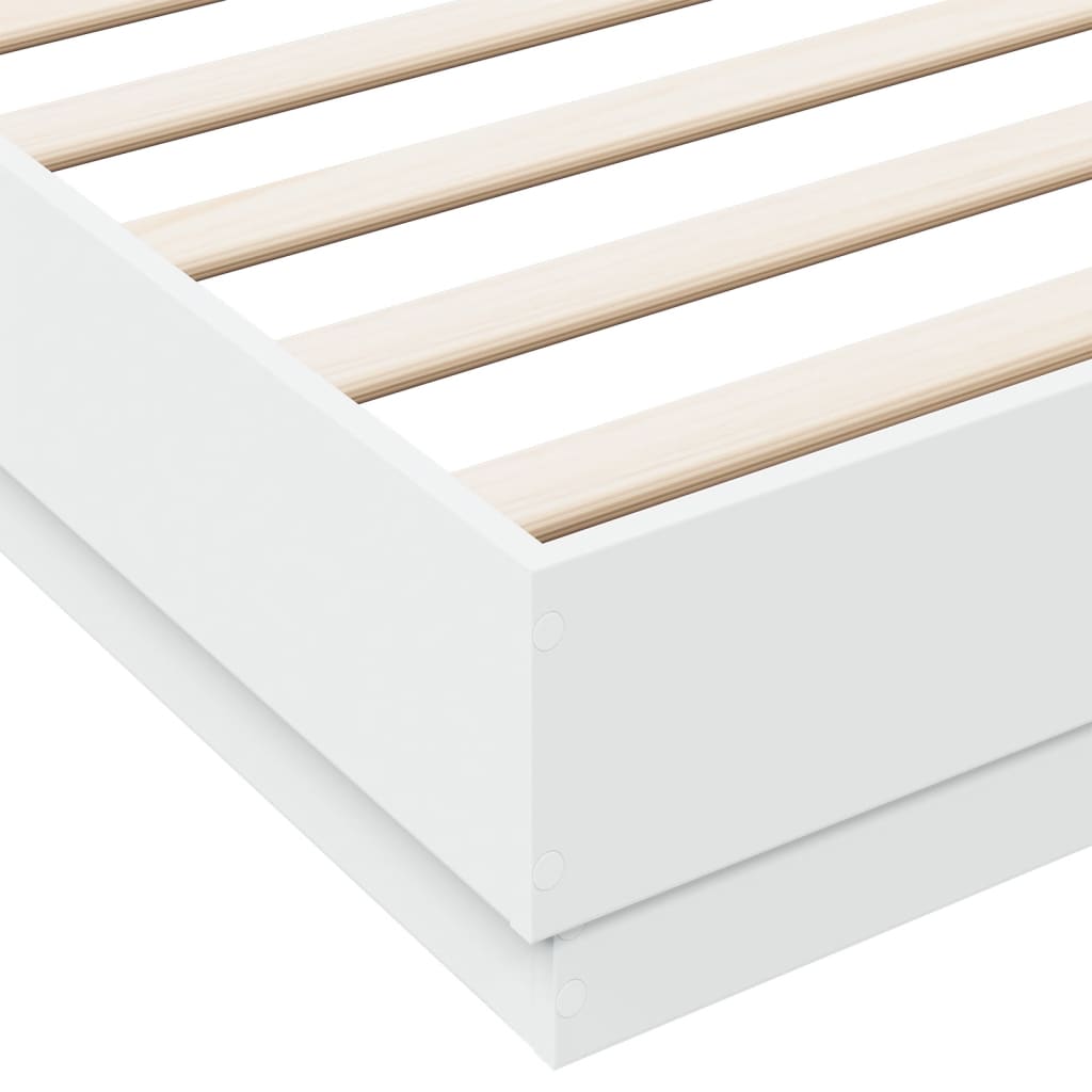 Vidaxl Bed Frame, White, 180X200 Cm, Wood-Based Material