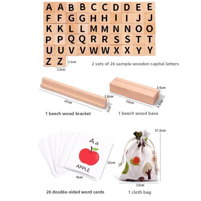 Wooden Alphabet Word Building Game Educational Toy For Early Learning
