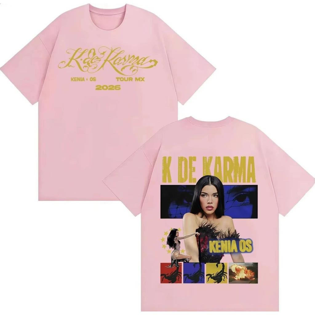 Sängerin Kenia Os 2026 Mode Doppelseitig Bedrucktes T-Shirt Hip Hop T-Shirt Herren Damen Gothic Baumwolle Kurzarm T-Shirt Streetwear