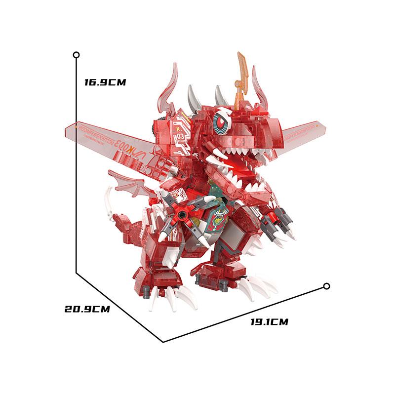 Luminous Dinosaur Mecha Building Blocks Boy Puzzle Assembly Toys Tyrannosaurus Rex Collection Model Children'S Birthday Gift