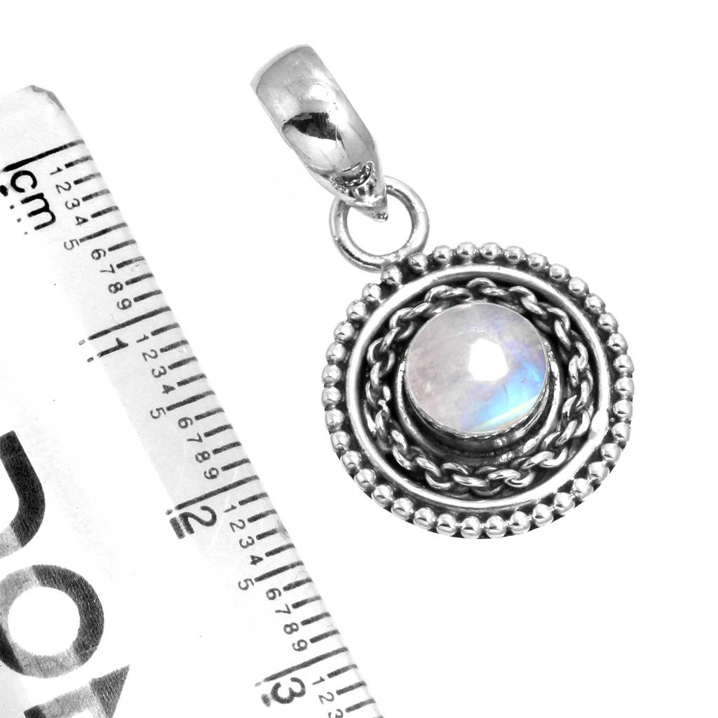 925 Sterling Silver Pendant Women Gemstone Handmade Jewelry Engagement Gift Malachite Moonstone Rose Quartz Red Stone Smoky Topaz Tiger Eye Boho