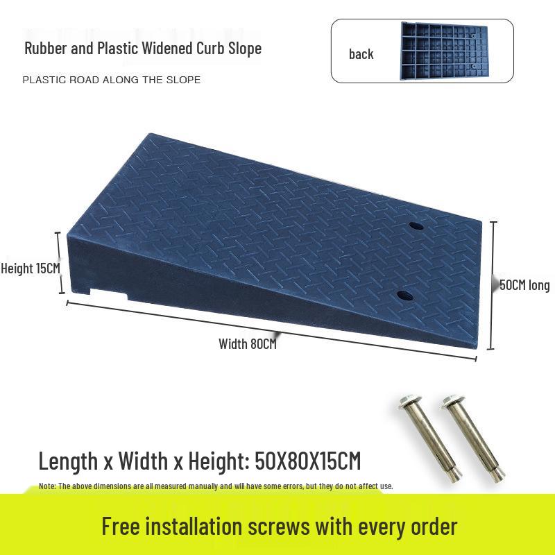 Portable Rubber-Plastic Curb Ramp Mat for Car