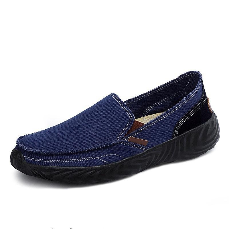 Men's shoes canvas shoes flat lazy shoes casual shoes wide version shoes low top shoes one foot galoshes driving shoes large size