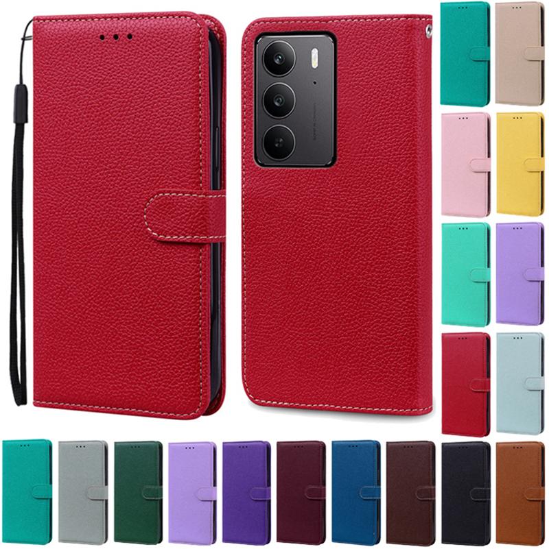 Für Realme 14X 5G Hülle Stoßfeste Lederabdeckung Realme 14X 5G Klappbrieftaschenhülle Für Realme 14X Hülle Coque Fundas Schale