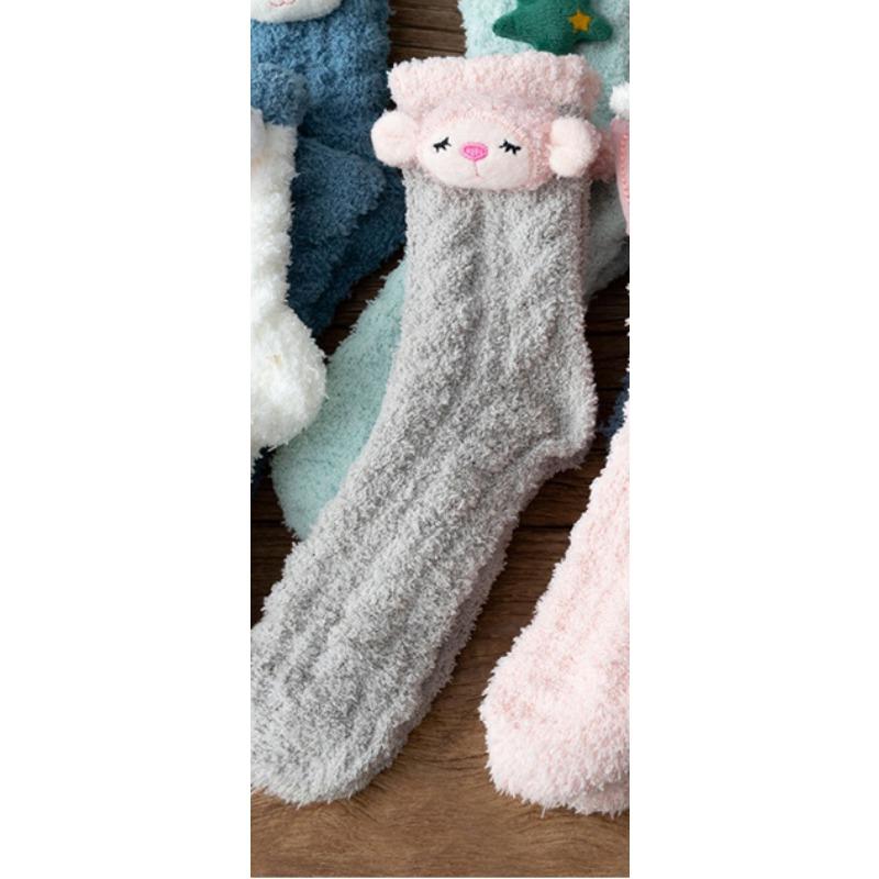 Female Autumn and Winter Thickened Sleep Lovely Month In The Tube Socks