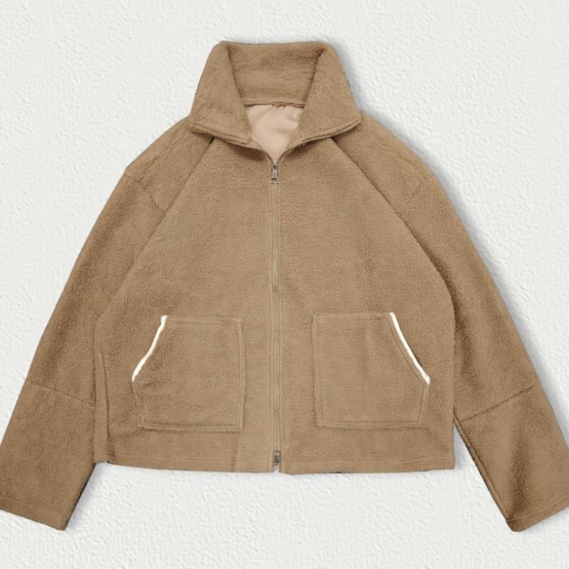 

European and American autumn and winter warm, fashionable, loose, personalized, casual zipper top for men and women S хакі