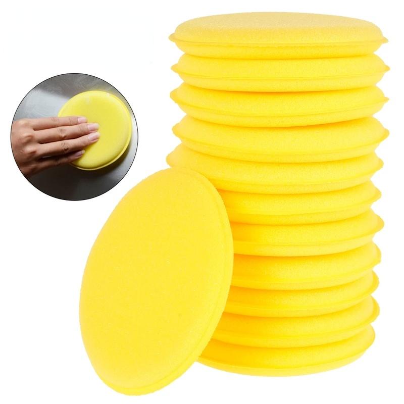 12/24Pcs Car Foam Sponge Wax Applicator Cleaning Detailing Pads Wax Soft Sponge Cleaning Accessories Dust Remove Auto Care Polishing Pad