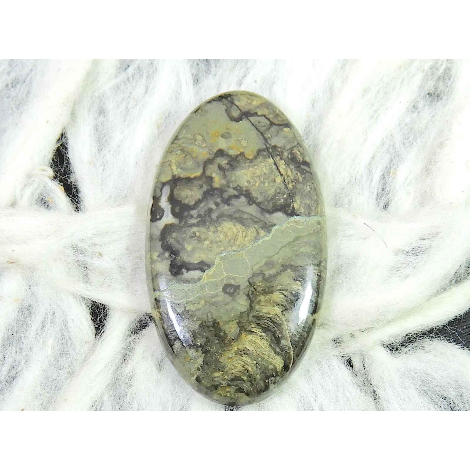 

74Cts. Natural Mountain Jasper Oval Crytsal Cabochon Loose Gemstone 27X48MM SK-2929