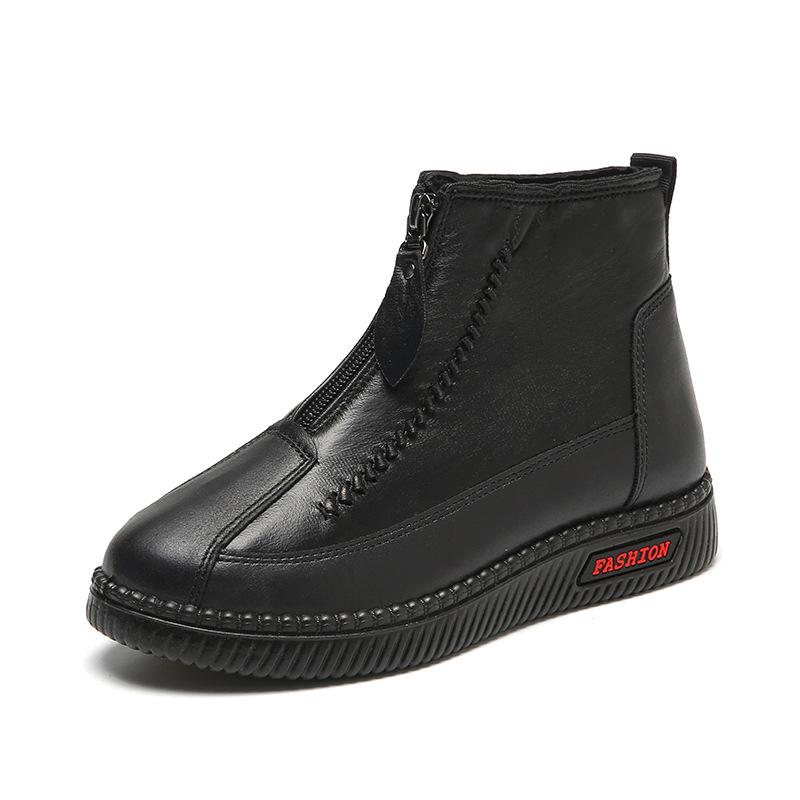 Women's High-Top Warm Velvet & Thick Cotton Shoes - Comfortable PU Sole for Middle-Aged & Elderly