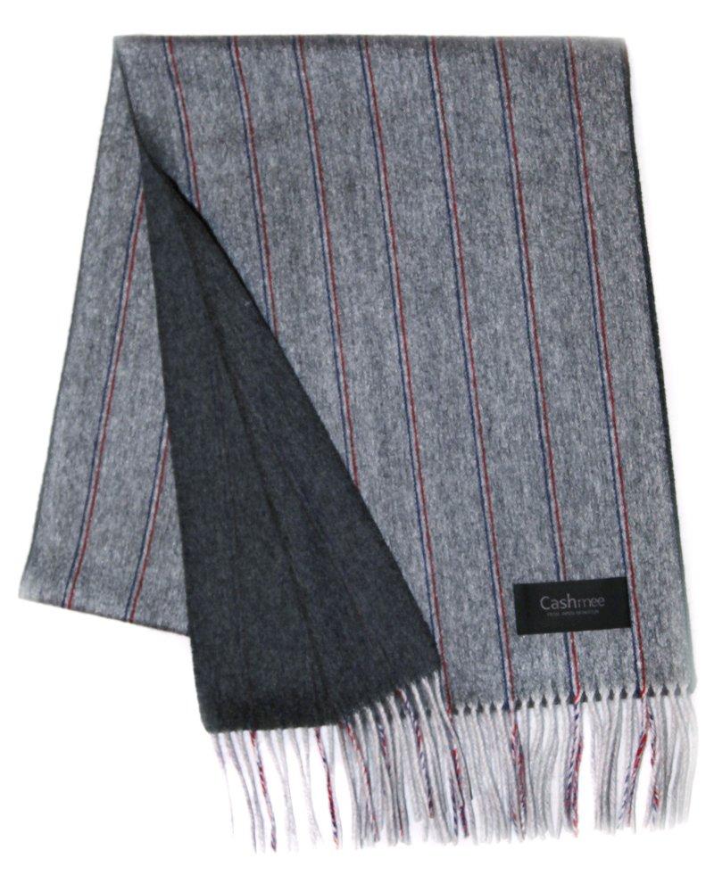 

Cashmee Cashmere Tricolor Stripe Single Reversible Scarf Hadar Cashmere 100% / 3-Color (Gray (ST04))