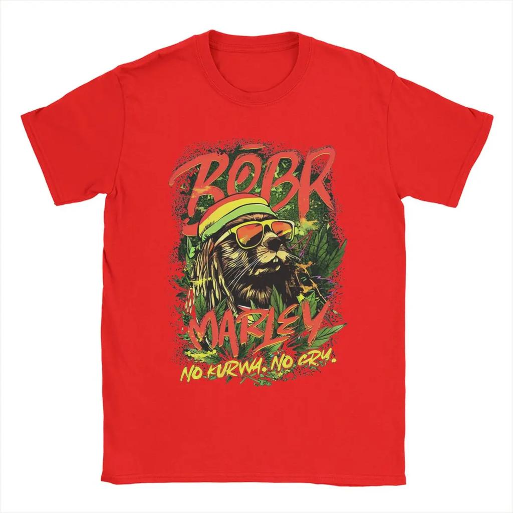 Novely Bobr Marley No Kurwa No Cry Kurwa Bober Beaver Boberek Women's T-shirt Short sleeved T-shirt Plus Size