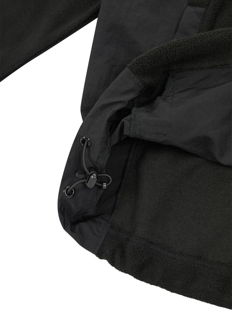 Jeimiweseuteu Lightweight Fleece Nylon Pocket Pullover (Black)