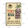 Funny Aloha Tiki Bar Tin Sign, Vintage Beach Bar, Pub Art, Wall Decor, Metal Plate, Retro Hawaii Beauty, Iron Painting Signs