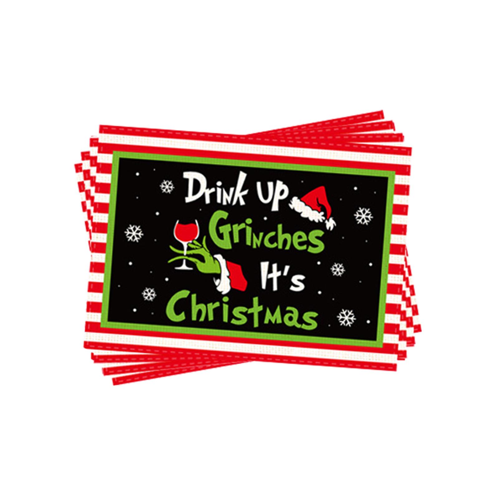 

Christmas Placemats Set Of 4 Merrymas Christmas Placemats Christmas Winter Table Mats For Party Kitchen Dining Decoration Linen Material Placemats One Size