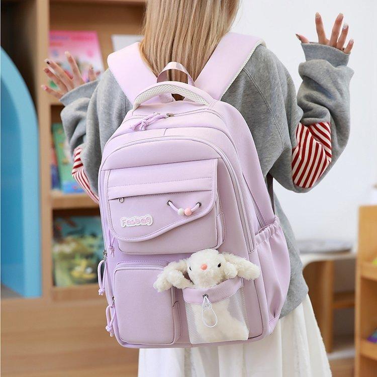 Japanese Ins College style backpack with pendant versatile large capacity backpack for women school bags for middle school girls