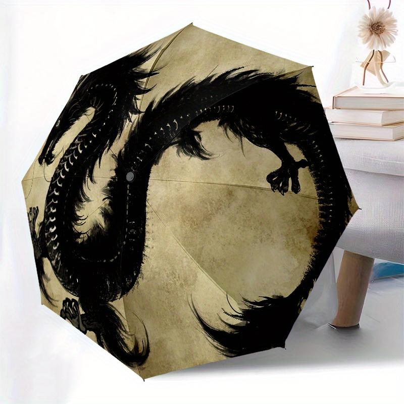 Dragon, Illustration-themed, Eight-ribbed, Self-folding Umbrella Is Suitable for Everyday Outdoor Use and Is An Ideal Gift for Friends and F