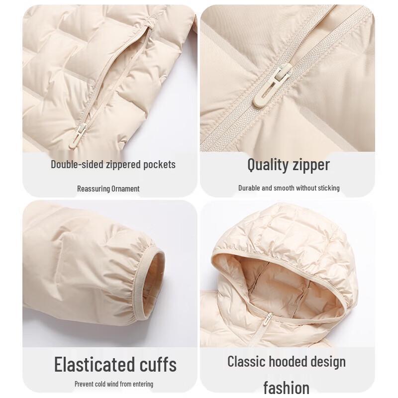 Hengyuanxiang Women's Lightweight Hooded Down Jacket