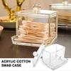 Ming Acrylic Cotton Swab Box Makeup Cotton Storage Box Desktop Sample Storage Box Transparent Makeup Cotton Box