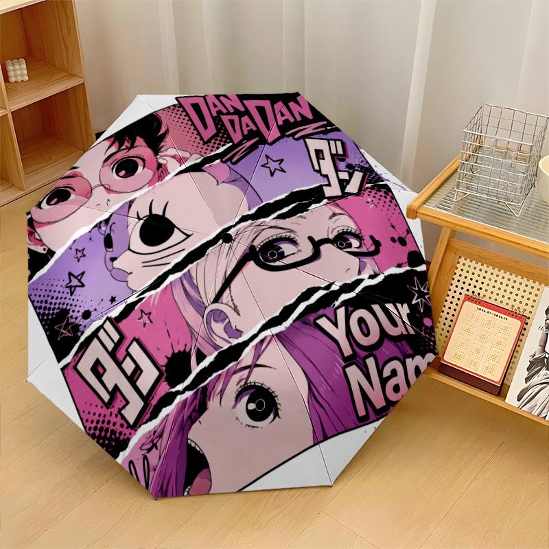 Custom Text Automatic 8 Bone Umbrella, Portable Sun Rain Protection UmbrellaDandadan