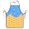A Unisex Ice Cream Drip Pattern Apron for Adults, Suitable for Both Men and Women, Chef's Cooking Kitchen Painting Apron