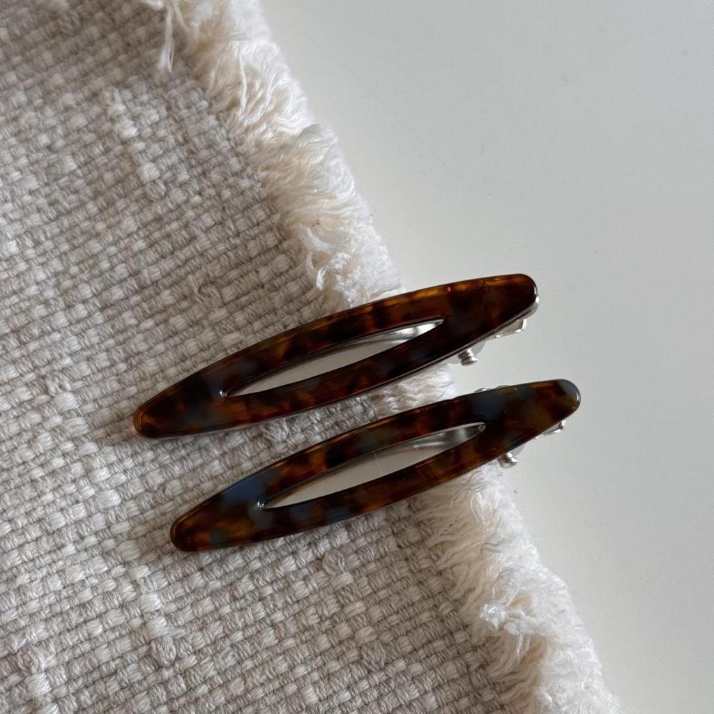 2 Stück/Set Acetat Haarspangen Ausgehöhlte Ovale Pony Entenschnabelspangen Geometrische Haarspangen Seitliche Haarnadeln Frauen Mädchen Haarschmuck