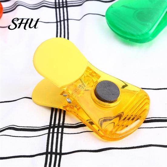 Refrigerator Magnet Clip 12Pcs Bag Sealing Anti-Slip Magnetic Sealable Food Storage Bright Color Translucent for Home Snack