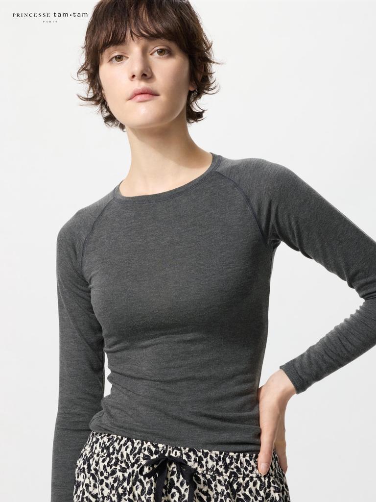 Uniqlo UlTra Warm HeaTTech Kaschmir-Mischung Rundhals-T