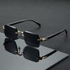 European and American Fashionable Frameless Square Glasses with Multi Colored Cut Edge Design, Suitable for Both Men and Women for Party Photography
