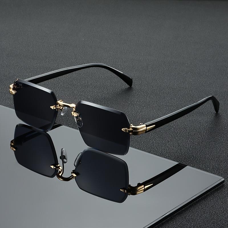 European and American Fashionable Frameless Square Glasses with Multi Colored Cut Edge Design, Suitable for Both Men and Women for Party Photography