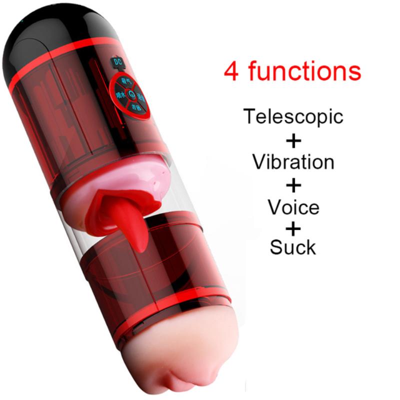 Sex Male Masturbator Deep Throat Penis Suck Massage Realistic Voice Vagina Licking Tongue Vibrator Masturbation Cup